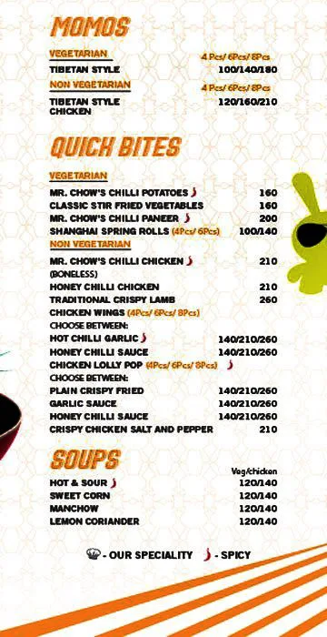 Speedy Chow menu 