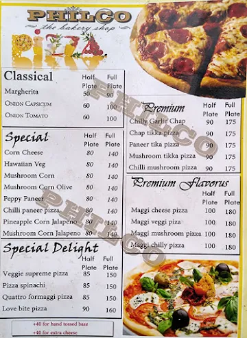 Philco Bakery menu 