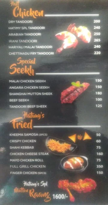 Hatimy's menu 