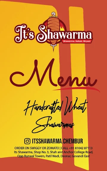 It's Shawarma menu 