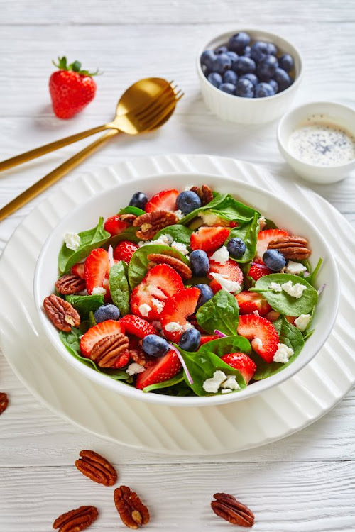 Blueberry spinach salad.