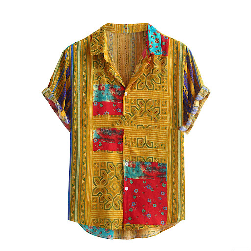 Title 5, Hawaiian Casual Ethnic Style MenS Explosive Shirt