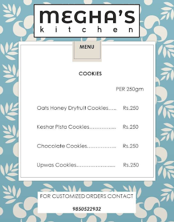 Megha's Kitchen menu 