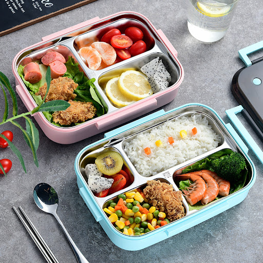 Title 6, Four-compartment lunch box for students and off...