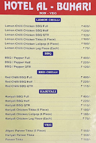 Hotel Al Buhari menu 2