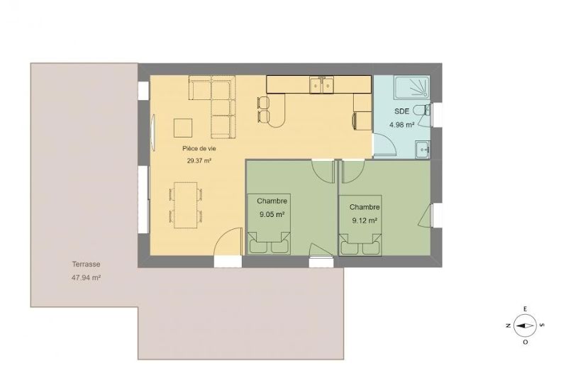  Vente Terrain + Maison - Terrain : 223m² - Maison : 52m² à La Bouexière (35340) 