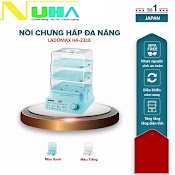 Nồi Hấp 3 Tầng, Chưng Yến, Khử Trùng, Rã Đông Ladomax, Thân Nhựa, Dung Tích 18L, Công Suất 800W - Hàng Chính Hãng