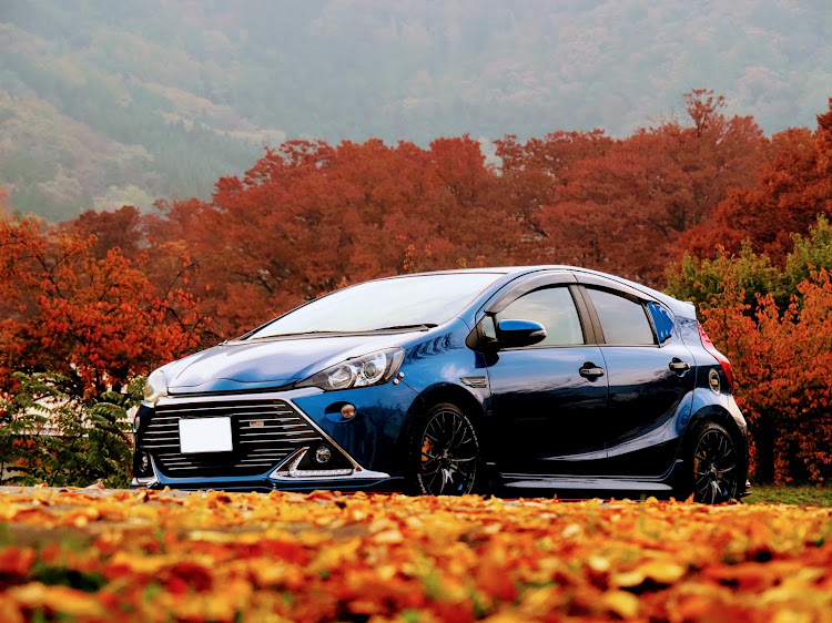 アクアG'sの写活の秋・紅葉と愛車・朝活撮影📷・一眼レフ初心者・全日本中年車高短組合に関するカスタム事例の投稿画像1枚目
