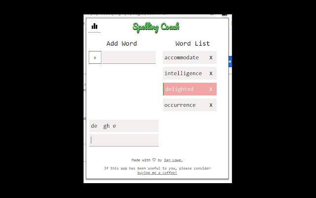 Spelling Coach chrome extension