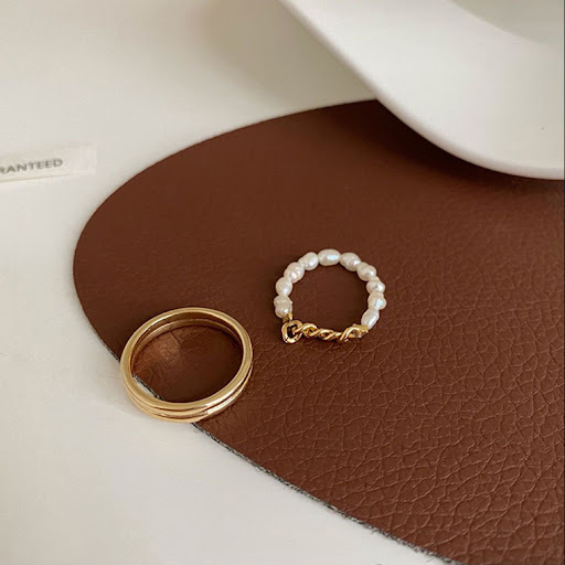 Title 6, Fashion Pearl Chain Set Ring for women. Enhance...
