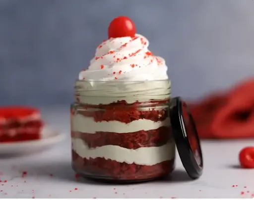 Cheese Cream Red Velvet Cake Jar