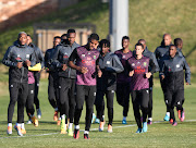 Bafana Bafana players during a training session at Sturrock Park June 1.