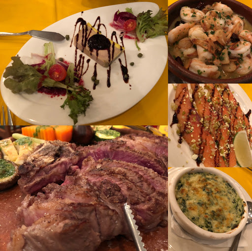 點雙人A餐，餐點兩人一份份量剛好，最喜歡的是鵝肝醬麵包，牛肉部分是用鹽烤的很特別，期待太高、肉的品質沒有特別驚豔，覺得吃的最有價值的是那份鵝肝。
店家走溫馨路線位置寬廣不擁擠。