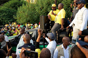 ANC president Cyril Ramaphosa campaigning in Inanda, KwaZulu-Natal. 