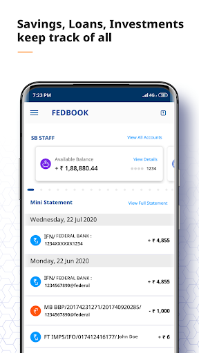 Screenshot Federal Bank - FedMobile