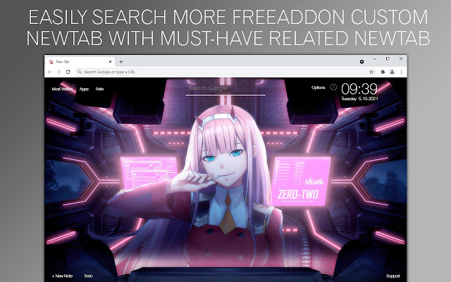 Zero Two Wallpaper Custom New Tab