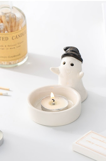 Title 12, Ceramic Couple Ghost Candlestick Funny Ornament...