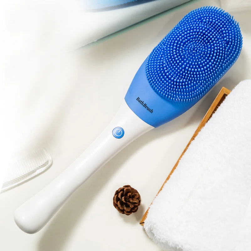 Siliconen elektrische rugmassage badborstel. Diepe reiniging en ontspanning. Waterdicht en oplaadbaar. Geniet van een heerlijk welzijn.