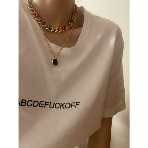 Title 1, Zircon with Diamond Black Onyx Mid-length Neckl...