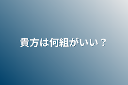 貴方は何組がいい？