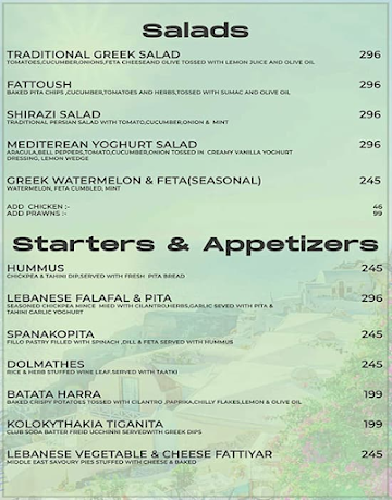 Lamhe - The Rooftop Cafe menu 