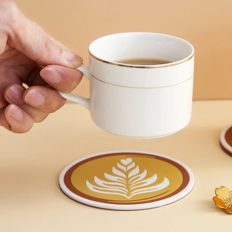 Ins Style Posavasos Redondo Grueso Antiescaldado para Tazas de Café Protección Térmica Antideslizante Decoración de Mesa