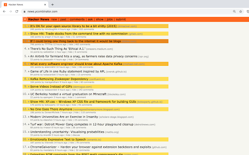 Hacker News popular stories highlighter