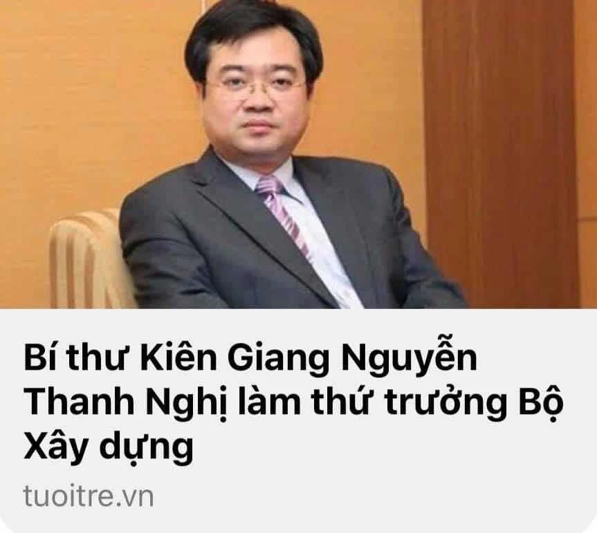 THẤY GÌ TỪ VIỆC “HẠT GIỐNG ĐỎ”NGUYỄN THANH NGHỊ QUAY LẠI LÀM THỨ TRƯỞNG BỘ XÂY DỰNG?