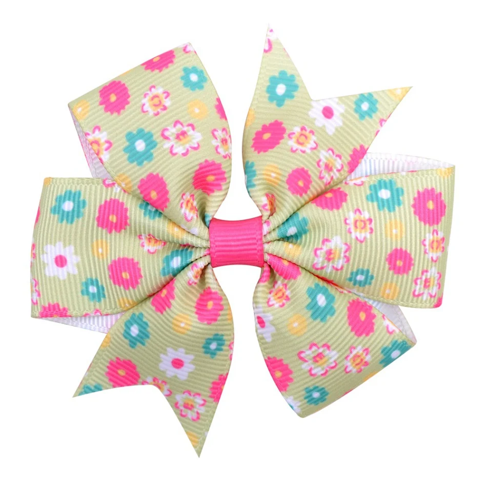 Barrette à cheveux bébé imprimé marguerite, tournesol, à pois côtelé avec nœud queue de poisson, accessoire adorable et pratique