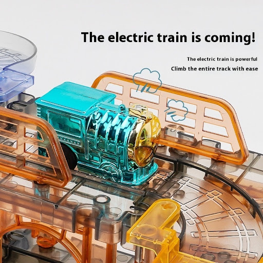 Title 3, Transparent Electric Track Train Puzzle DIY Ass...