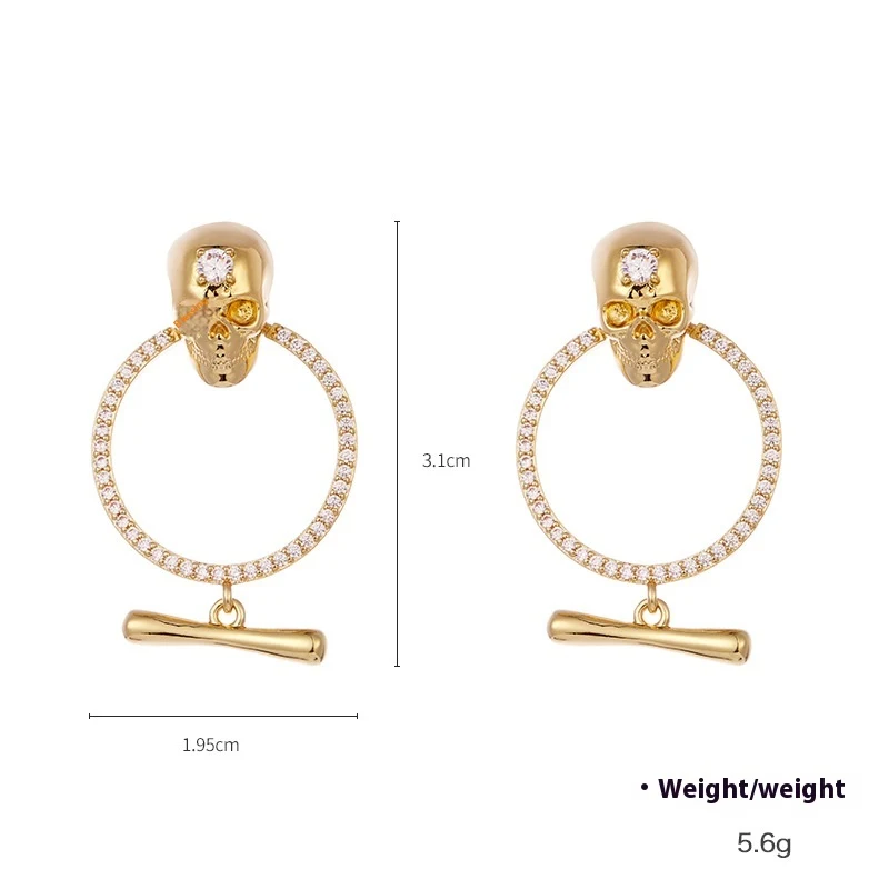 Title 2, Punk Punk Skull Hanger Oorbellen – Rebelse sier...