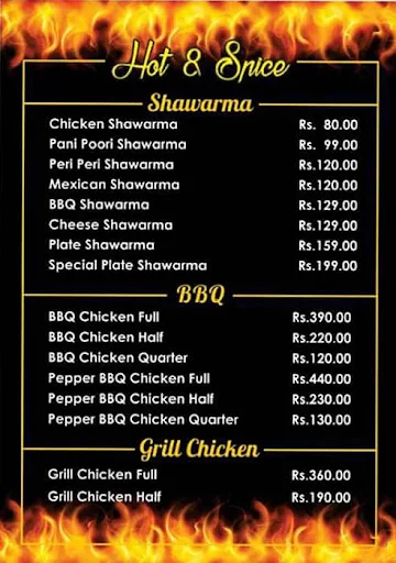 Hot And Spice menu 