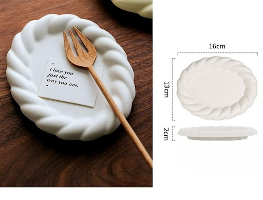 Title 2, Ceramic Plate for Cake, Dessert, Refreshments, ...
