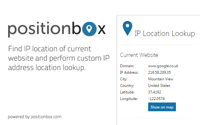 IP Location Lookup Tool chrome extension