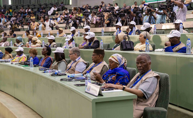 The heads of international election observation missions in Nigeria and members.