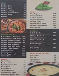 Baba Biryani menu 1