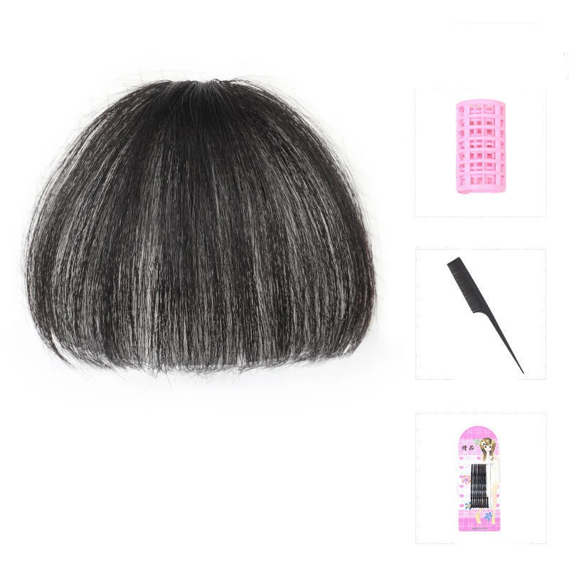 Französische 3D Air Bangs Perücke für Damen, natürlich und realistisch. Unsichtbares Echthaar Haarteil, für einen perfekten Look.