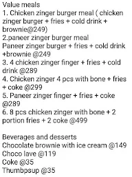 Cafe Zinger menu 3