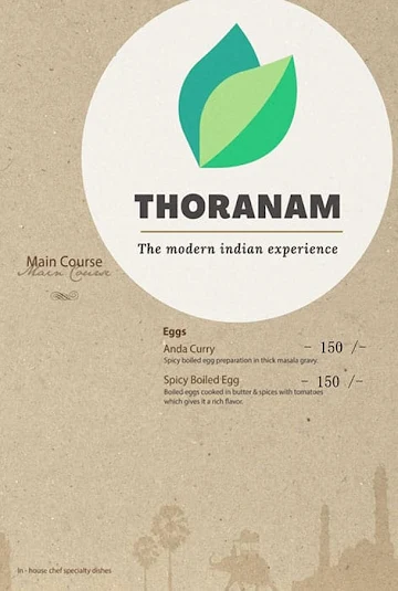 Hotel Thoranam menu 