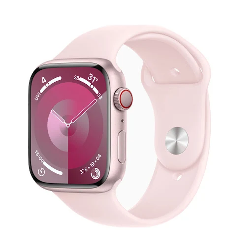 Đồng hồ Apple Watch Series 9 4G 45mm Pink (Vỏ Nhôm Dây Silicone - S/M) (MRMK3SA/A)