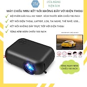 Máy Chiếu Mini Led Tại Nhà, Máy Chiếu Giá Rẻ Fullhd Kết Nối Không Dây Với Điện Thoại - Tặng Màn Chiếu 100 Inch - Set2176