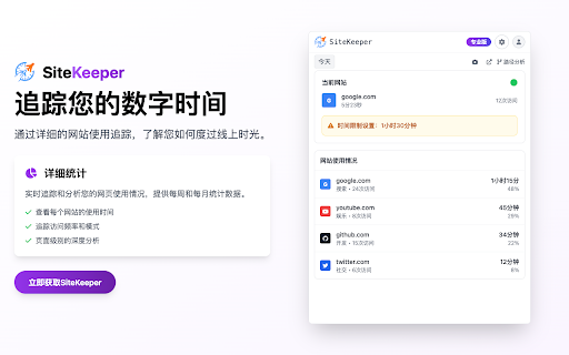 SiteKeeper: 网站时间追踪器和限制器