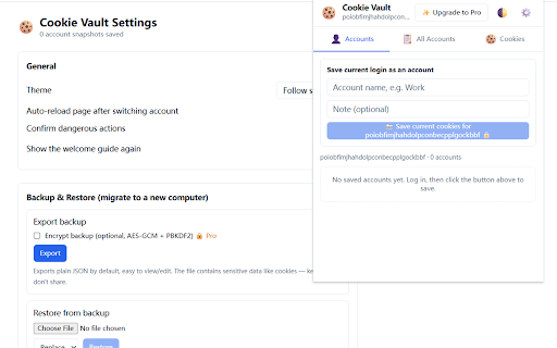 Cookie Vault - Multi-Account Cookie Manager screenshot 1