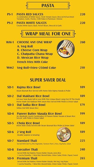 Yellow Mustard menu 