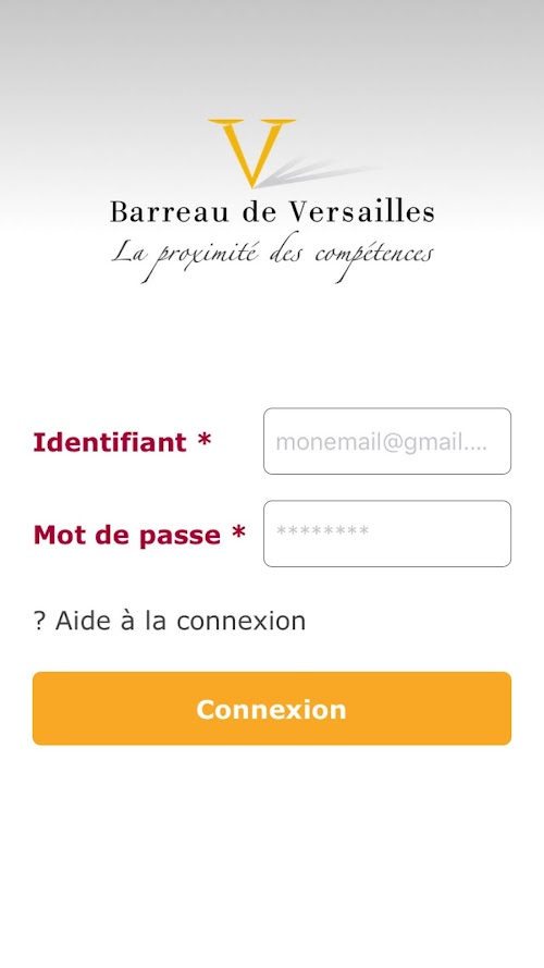 Android application Barreau de Versailles screenshort