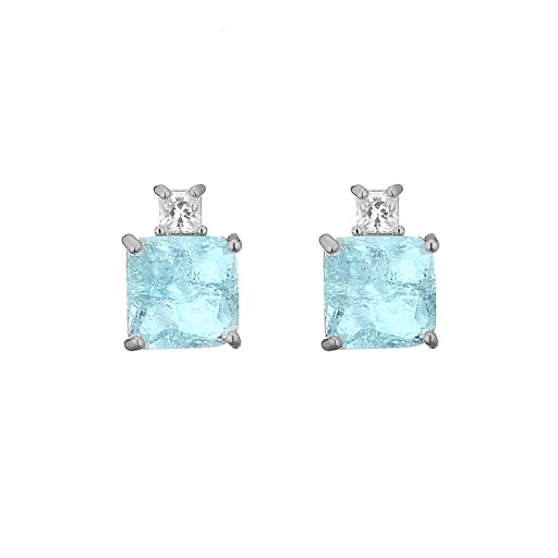 Title 4, Colored Gems Blue Burst Geometric Square Zircon...