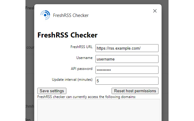 FreshRSS Checker chrome extension