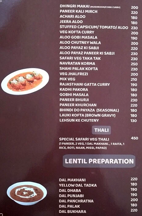 La Villa Restaurant menu 