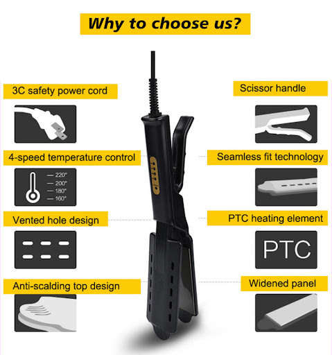 Title 4, U.S. Standard Non-injury Hair Straightener Stea...