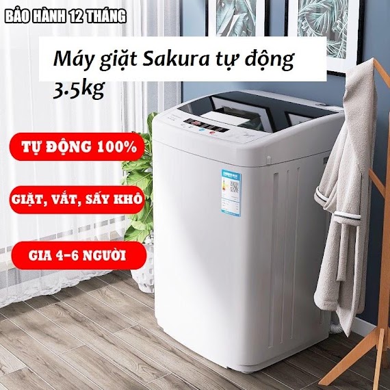 Máy Giặt Mini Tự Động Sakura 3.5 Kg Phù Hợp Giặt Đồ Em Bé, Đồ Cá Nhân, Đồ Lót, ..., Máy Giặt Đồ Em Bé Tự Động